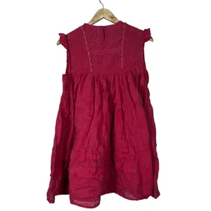 Free People Pintuck Lace Embroidered Babydoll Mini Dress Pink Boho Size XS thumbnail 4