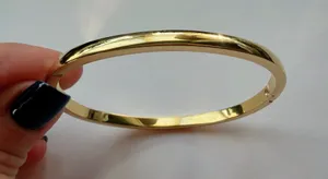 Gold bangle non tarnish minimalist and elegant thumbnail 1