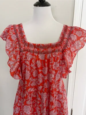 Free People Bonita Printed Boho Midi Dress Size Medium thumbnail 4