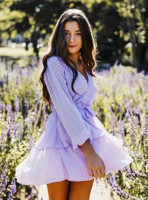 ✨HP✨Plunging Neck Double Layer Hem Swiss Dot Dress✨ thumbnail 1