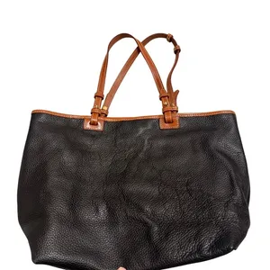 Dooney & Bourke Pebbled Leather Tote Bag Black‎ Old Money Minimalist Classic thumbnail 6