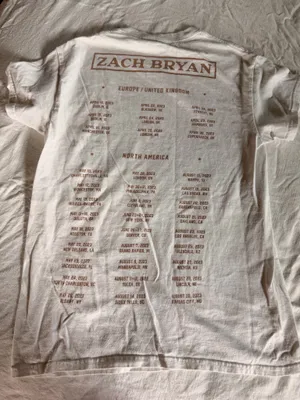 Official Zach Bryan Burn Burn Burn Tour 2023 Concert T-Shirt Size Small thumbnail 2