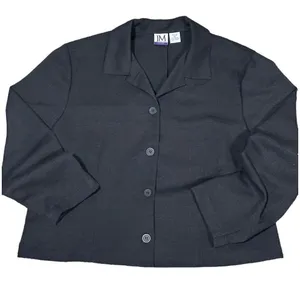 JM Collection Black Cropped Long Sleeve Blazer Jacket Size XL thumbnail 4
