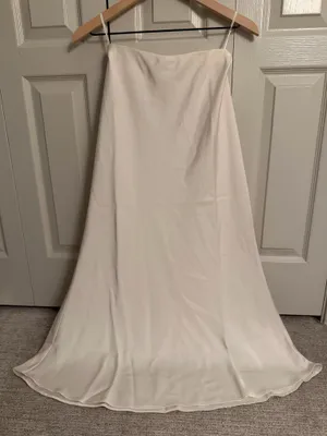 Cream Satin Maxi Skirt thumbnail 1