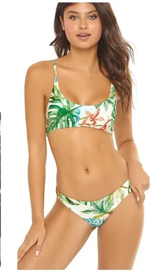 New. Pilyq PQ tropical reversible bandeau bikini set. M-top/S-bottom. Retails $1 thumbnail 1