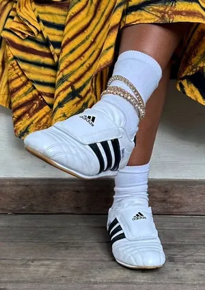 Adidas Taekwondo Sneakers Shoes in White and Black thumbnail 1