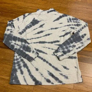 Democracy Tie Dye Pullover Womens XS Blue Metallic Mock Neck Long‎ Sleeve Top thumbnail 4
