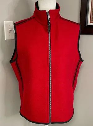 Woolrich Red 100% wool vest full zip Medium thumbnail 1