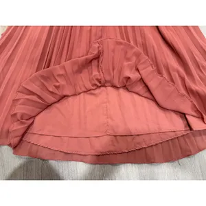 ASOS Y2K Dusty Rose Pleated Midi Dress Strappy Chiffon A-Line XS US 2 thumbnail 7