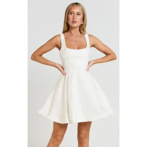 SHOWPO Stephane White Corset Scoop Neck Fit and Flare Dress Size US 4 NWT NEW thumbnail 4