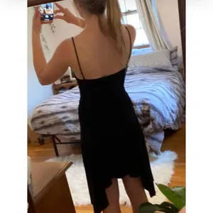Asymmetrical High/Low Black Semi Formal Dress thumbnail 2