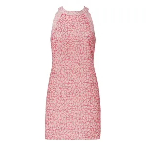 Hutch Anthropologie Pink White Embroidered Halter Mini Shift Dress Small thumbnail 4