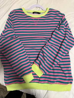Striped Crewneck Sweatshirt Multiple Size L thumbnail 1