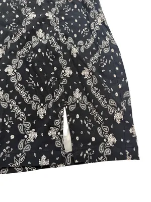 Garage Black White Paisley Outfit Bandana Crop Skirt Set Lace Small Women's thumbnail 7