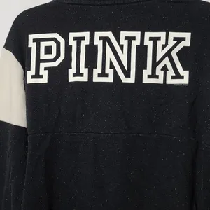 PINK - Victoria's Secret quarter zip black sweatshirt sz M thumbnail 3
