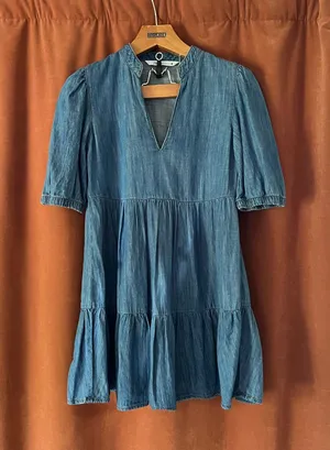ZARA Denim Mini Dress size XS thumbnail 1