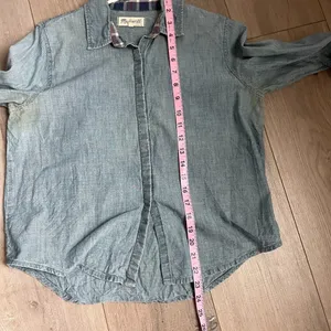 Lightweight Denim Chambray Button Down shirt long sleeve thumbnail 6