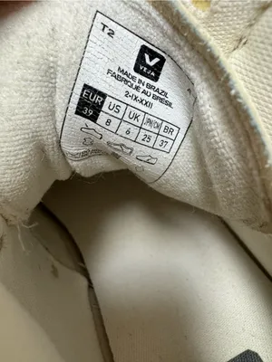 Veja V-15 High Top Lace Up Sneakers Suede Leather Beige White US 8 EU 39 thumbnail 8