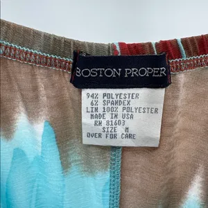 Boston Proper Multicolor Tie-Dye halter Maxi Dress M Y2K beach vacation resort thumbnail 10
