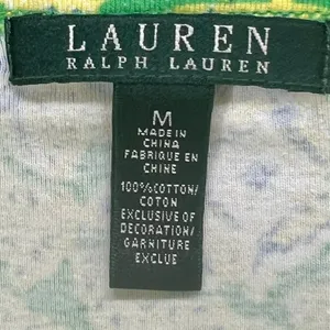 Lauren Ralph Lauren Top Womens M Green Yellow Cotton‎ Paisley Preppy Old Money thumbnail 10
