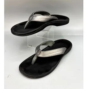 Olukai Ohana Water-Friendly Thong Sandals Women’s US 8 Silver Slip On Flip Flop thumbnail 2