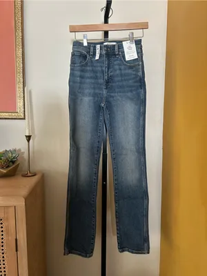 Madewell The‎ Pencil Jean Super Stretch Denim High Rise Concho Wash NWT Size 24 thumbnail 3