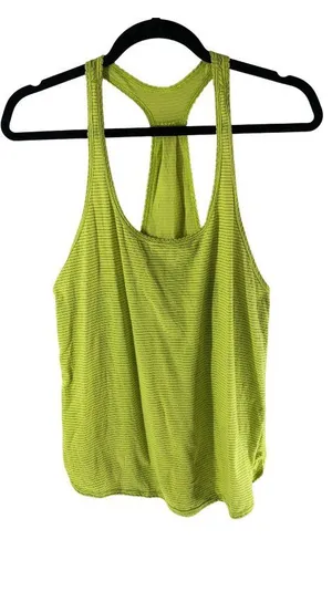 Lululemon 105 F Singlet Tank Top Heathered Antidote Striped Yellow 8? thumbnail 1