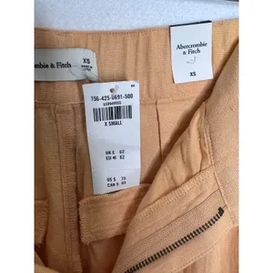 2020s Abercrombie & Fitch Peach Linen Corset Top & Wide Leg Pants Set NWT XS/S thumbnail 10
