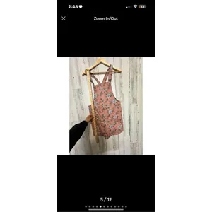Floral denim overall dress thumbnail 5