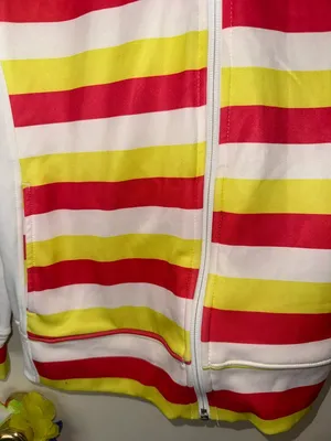 NWOT Oakley Striped Hooded Zip Jacket - White, Red & Yellow thumbnail 2