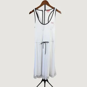 Hunter for Target White Mesh Tennis Dress Black Trim Racerback Small thumbnail 2