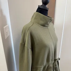 Nike‎ Olive Hunter Green Dri-FIT Get Fit Pullover Training Top Sweatshirt Hoodie thumbnail 4