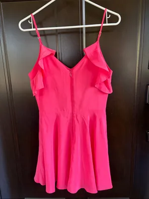 EUC Amanda Uprichard Silk Tate Dress Fluro Pink Size XS thumbnail 10