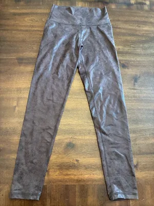 Aerie Leggings Women’s Small Offline Brown Shiny Pants thumbnail 1