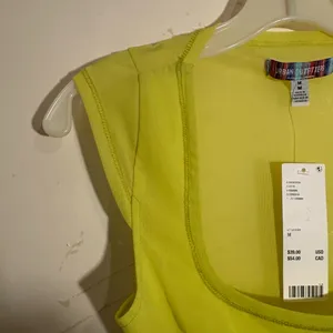 NWT Zara Sheer Mesh Neon Yellow Crop Top thumbnail 5