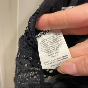 Sexy black lace overlay Becca tie back fairy whimsigoth swim suit beach pool thumbnail 7