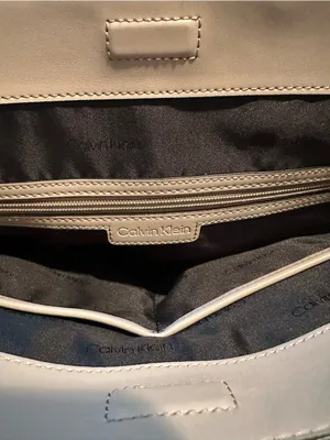 Calvin Klein Cream and Black Colorblock Tote with Accessory Pouch thumbnail 5