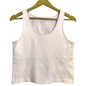 Lululemon Ebb to Street Crop Tank Size 12 Rib Map Strawberry Milkshake No Pads thumbnail 1