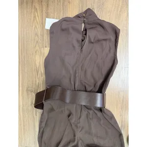 Zara Chocolate Brown Jumpsuit Belt Capsule City Quiet Luxury Runway thumbnail 7