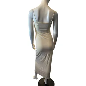 LILLUSORY Summer Casual Spaghetti Strap Double Lined Bodycon Dress Yellow M NWOT thumbnail 6