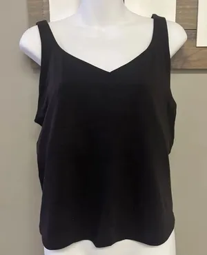 Offline Aerie Black V-neck Sports Bra Built-in Shelf Scooped Back Bra XL thumbnail 1