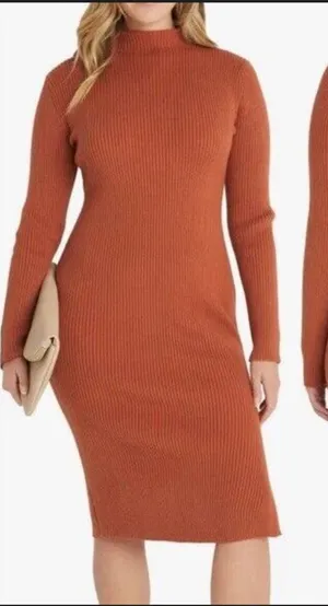 Vici Essential Mock Neck Knit Midi Dress thumbnail 1