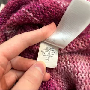 Gap Forever Cozy Soft Knit Crewneck Tunic Sweater Spacedye Pink Large thumbnail 6