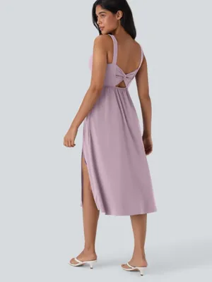 NWOT Halara Purple SoftlyZero Airy Cool Touch Midi Casual Dress thumbnail 2