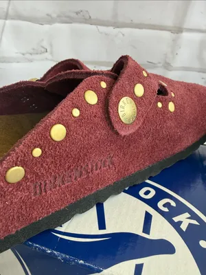 Birkenstock Boston Rivet Border Suede Clog in Zinfandel - US L7 M5 / EUR 38 thumbnail 8