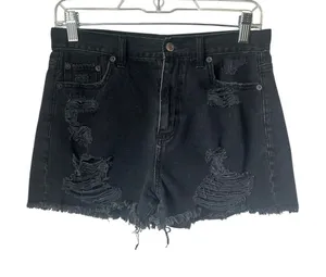 American Eagle Black Mom Jean Shorts - Size 4 thumbnail 1