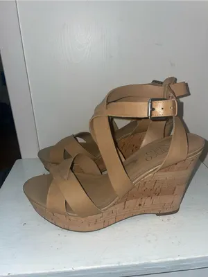 Franco Sarto Tan Cork Wedge Sandals thumbnail 3