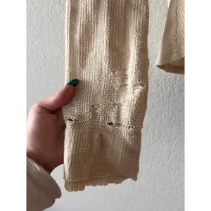 Mystree Distressed Thermal Henley Split V Neck Raw Edge Sleeves Boho thumbnail 3