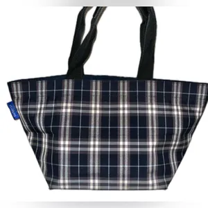 Burberry Authentic Vintage Blue Label Navy Nova Check Canvas Tote thumbnail 2