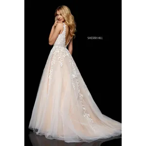 Sherri Hill 11335 Ivory Nude Lace Ball Gown Size 8 NWT‎ $898 thumbnail 2